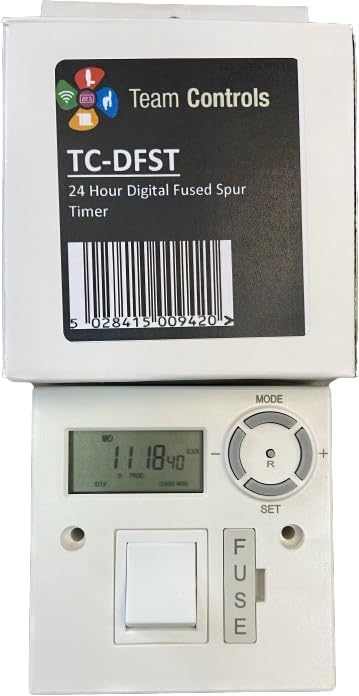 7 Day Fused Timer Spur Switch Digital LED Lighting Immersion Heating Security Electric Panel Heater Towel Rail - Team Controls WHITE - Image 3