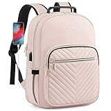 LOVEVOOK Laptop Backpack for Women, Travel Computer Work Bags with 17-inch Laptop Compartment, College School Student Bag Teen Backpacks For Girls, Outdoor Carry On Backpack Purse, Antiquewhite