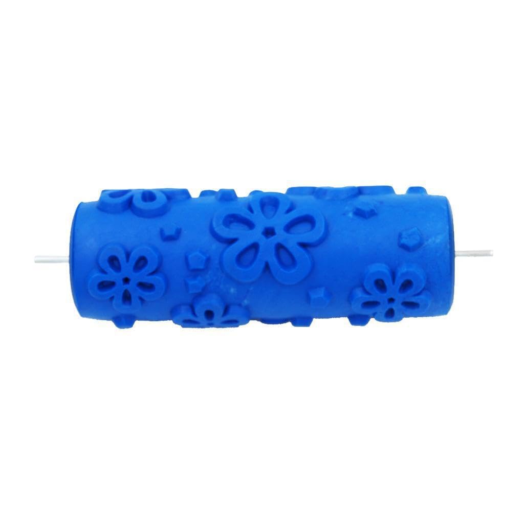 ALCXAZS 5 Embossed Pattern Paint Roller DIY Wall Painting Edger Runner Tool Stylish and Efficient Home Patterns, Blue, Type 074