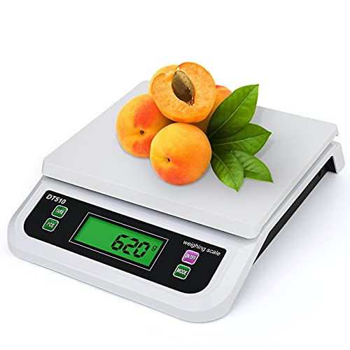 ZCXBHD Básculas electrónicas Cocina 30 kg / 1 g, báscula Digital for Alimentos Cocina casera Horneado Pesaje de Frutas Básculas multifuncionales (Color : White, Size : 15kg-0.5g)