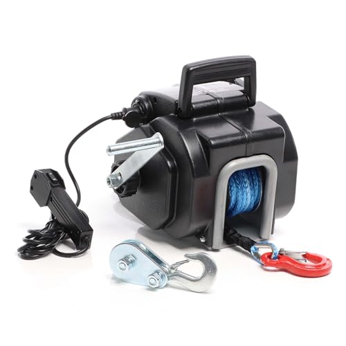 XPOtool Argano elettrico a fune 12V Verricello a motore fino a 2267kg Motore 450W 1,38m/min Paranco