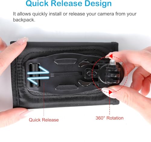 Image of SHOPEE 360 Degree Rotating Anti-Slip Camera Backpack Shoulder Strap Clip Belt Mount for Insta360 One X5 /X4 /X3 / One R /Go 2 Compatible with Hero 13 /12 /11 /10 /9 /8 /7 /6 and Other Action Camera