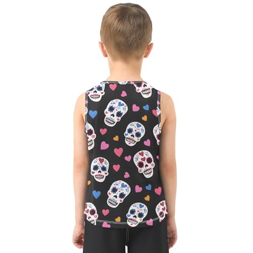 Boys' Tank Top Shirt Hearts Skull Pattern Sleeveless T-Shirts3