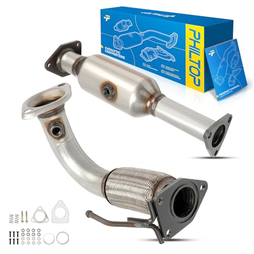 PHILTOP Rear Catalytic Converter Kit Direct-Fit Compatible With Honda 2003-2007 Accord 2.4L OE Replace 16323, 52433, 642039, 28814, 40607 (EPA Compliant)
