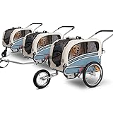 Sepnine 3 in1 Fahrradanhänger Hunde, Haustier Transportwagen Anhänger für Jogger und Fahrrad Kann Haustiere bis zu 30 kg tragen