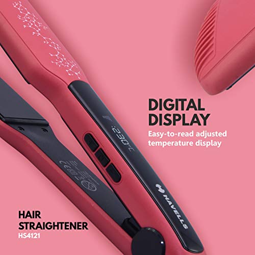Havells Wide Plate Hair Straightener - HS4121 (Red_Free Size) - Image 6