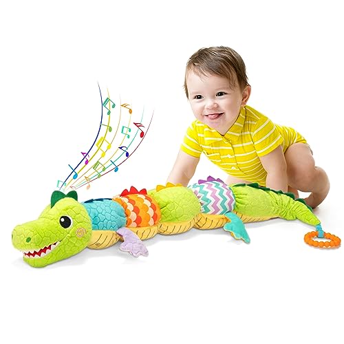Ussybaby Baby Boy Toy For 0 3 6 9 12 Months, Soft Tummy Time Toy With Multi Textures,Rattle,Crinkle,Newborn Baby Stuffed Animal, Baby Gift,Caterpillar（Alligator） #TOP21