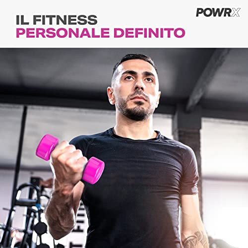 POWRX Manubri Pesi Vinile 2 kg Set (2 x 1 kg) +
