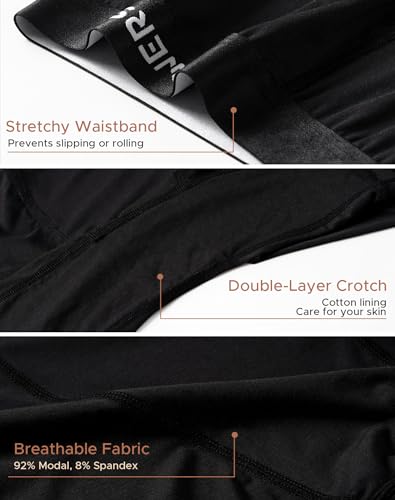 INNERSY Women's Modal Plus Size 5" Boxer Underwear Anti Chafing Boyshorts Panties 2-Pack4