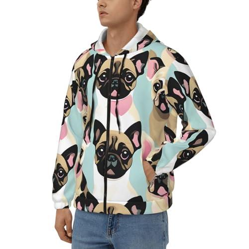 Sweat à capuche décontracté homme veste zippée manches longues chaud