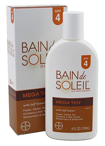 Bain De Soleil Spf#4 Mega Tan With Self Tanner 4 Ounce (118ml) (2 Pack)