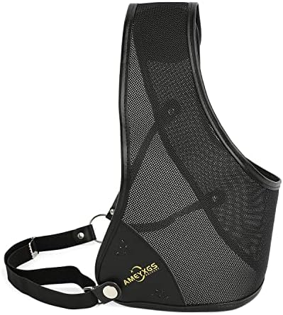 AMEYXGS Archery Chest Guard Cowhide Chest Protectors for RH Archer has S/M/L Size Black White Blue Colors AMEYXGS Archery Chest Guard Cowhide Chest Protectors for RH Archer has S/M/L Size Black White Blue Colors