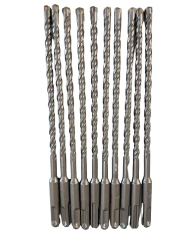 10 PACK of SDS Plus Masonry Drill Bits, 7mm x 210mm, Tungsten Carbide Cross Tip, for Masonry, Brick, Concrete