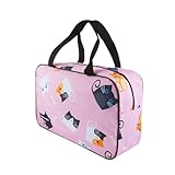 Vaguelly 防水折りたたみ洗澡包 大容量バスケット 軽量携帯用トイレタリーバッグ 多機能浴室収納 ピンク