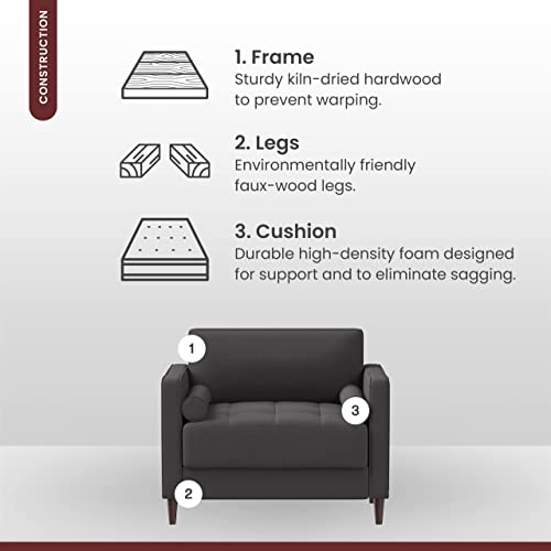 Lifestyle Solutions Lexington Armchair, 39.8" W X 31.1" D X 33.5" H, Heather Grey #TOP6