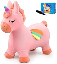 Amazon.com: U&C Planet Pink Unicorn Bouncy Horse for Toddlers