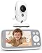 BOIFUN 4'' 720P Camara Vigilancia Bebe Vigilabebes con Camara sin WiFi, Vision Nocturna Infrarouge Invisible, Detección de Temperatura y Sonido, Canciones de Cuna, Protección de la Privacidad