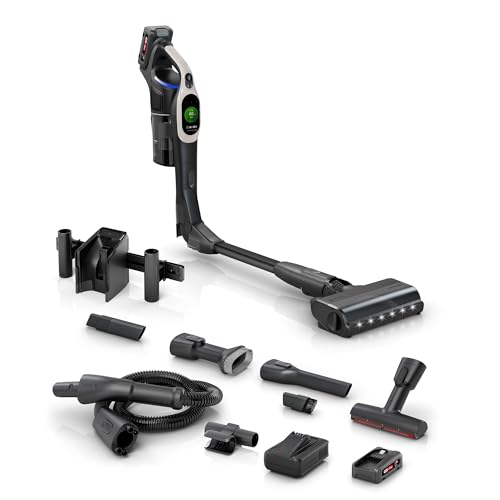 Bosch Akku-Staubsauger Unlimited 10 BTS1042GQC, kabellos, MicroClean Technology, TFT-Display, Staubkomprimierung, HEPA-Filtersystem, 10 J. Motorgarantie, 2x 4Ah Akku, LED-Licht, Schnellladegerät, grau