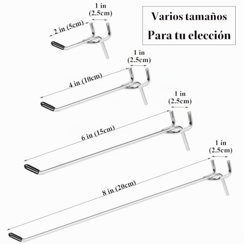 Miniatura 3 de Ticikim 15 Piezas Ganchos Para Tableros Ggujeros De Metal, Ganchos Para Tablero De Clavijas Ganchos Para Panel Pared Perforada De Bricolaje Para Estante De Exhibición Minorista 20cm