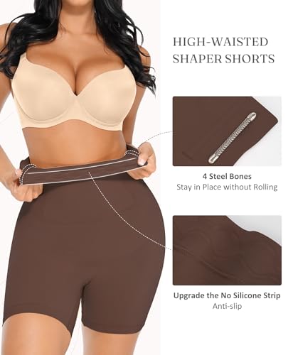 Image of FeelinGirl Tummy Control Shapewear Shorts Body Shaper for Women High-Waisted Thigh Slimming
