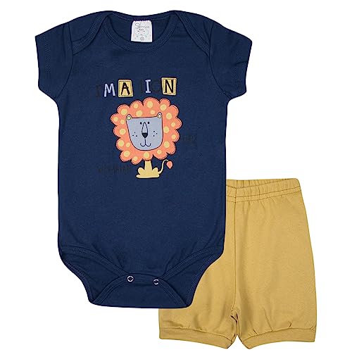 Kit Roupa De Bebe 6 Peças Body Manga Curta E Short Algodão Menino ou Menina (G, Menino)