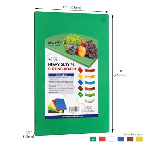 Tabla de cortar rectangular de polietileno verde 18x12 in miniatura 2