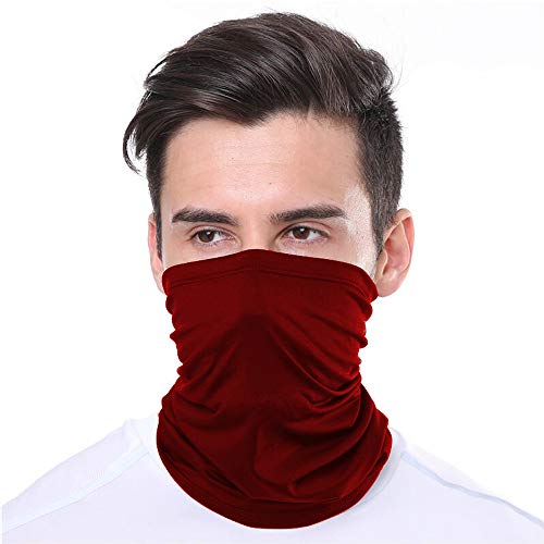 KUNSTIFY | Multifunktionstuch Mundschutz | Bandana Herren Damen Schlauchschal Halstuch Mund-Nasen-Schutz Baumwolle | weinrot modisch elastisch atmungsaktiv waschbar (Bordeaux)