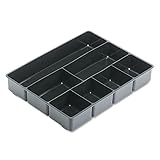 Rubbermaid 11906Ros Extra Deep Desk Drawer Director Tray, Plastic, Black