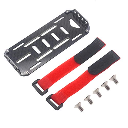 ShareGoo RC Car Battery Plate,Carbon Fiber Mounting Board with Strap Tie Compatible with Traxxas HSP...