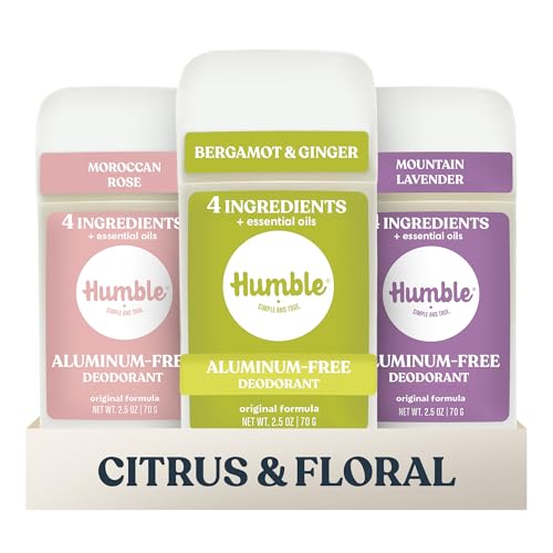 Humble Aluminum-Free Deodorant, Citrus &amp; Floral Variety Pack - 3 Pack
