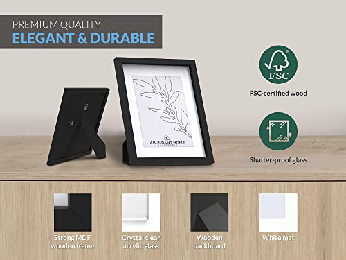 Abundant Home Picture Frames Set Of 10 (4×6 | 5×7 | 8×10 | 6X10″) Wooden Picture Frame Set - Photo Frame For Wall Or Tabletop - Incl. 12 Nails #TOP3