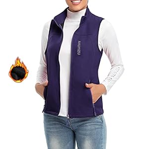WOWENY Fleecevest voor dames, mouwloos, opstaande kraag met ritssluiting, licht softshell-vest voor dames, gewatteerd vest, winter, bodywarmer, ultralicht, mouwloos jack voor wandelingen