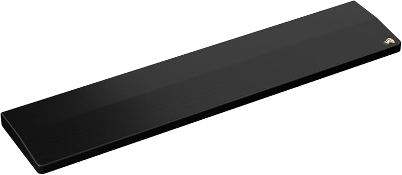 Glorious Gaming Wooden Keyboard Wrist Rest Full Size - White Ash Wood, Medium-Coarse Grain, Smooth Surface, Sweat & Oil Resistant, Easy Clean, Anti-Slip Rubber Base, 455 x 102 x 20mm - Onyx