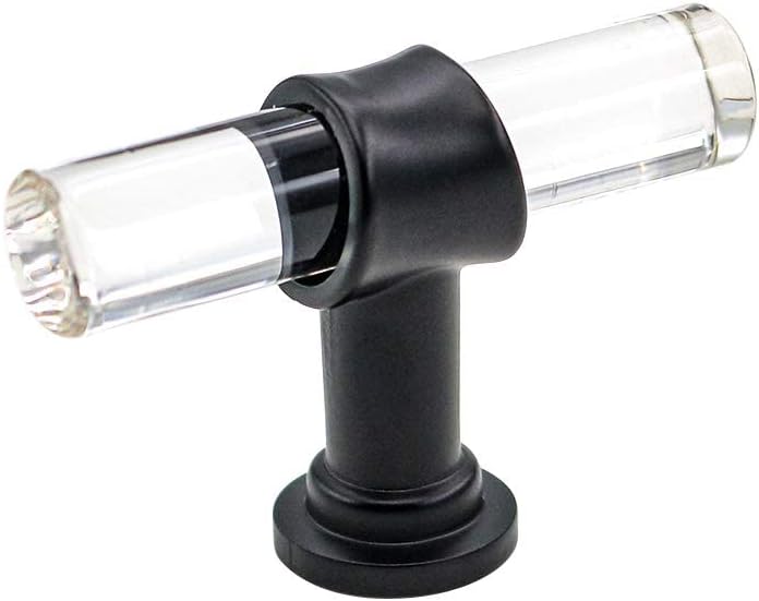 goldenwarm 1 Pack Black Kitchen Cabinet Pulls Modern Drawer Handles - LS9165BK Black Kitchen Hardware Acrylic Pull and Knob for Dresser Cupboard Wardrobe, Single Hole