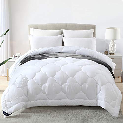 EXQ Home Comforter Twin Comforter Down Comforter Twin Bed White Comforter Twin Bed Comforter Bed Comforter Washable 100% Microfiber Down Alternative Filling All-Season Duvet Insertï¼ˆTwin-68x88