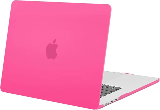 MOSISO Etui kompatybilne z MacBook Air 38.1 cm M3 2024 2023 Release A2941 M2 Chip z płynnym wyświetlaczem Retina i Touch ID, ochronna obudowa z twardego plastiku (Rose Red)