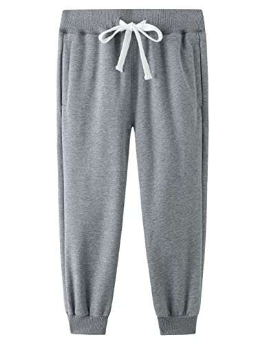 Boys Tracksuit Bottoms Fleece Joggers Sweatpants with Pockets, Thick Kids Active Pants School Trousers, Solid Oxford, 11-12 Years