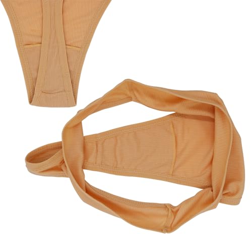 Image of High Waisted Cotton Thongs Underwear For Women Breathable Sport Athletics Panties High Rise Plus Size Multipack