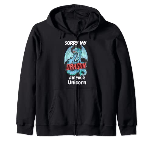 Lo siento mi dragón comió tu unicornio dragón divertido Sudadera con Capucha
