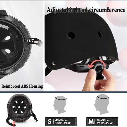 Image of FOOKCIAN Kids Helmet,Toddler Skateboard Helmets for Ages 2-3-5-8-14 Years Boys Girls with Knee and Elbow Pads Wrist Guards fit Roller Skates,Skateboarding,Skating Scooter Adjustable Kids Helmet