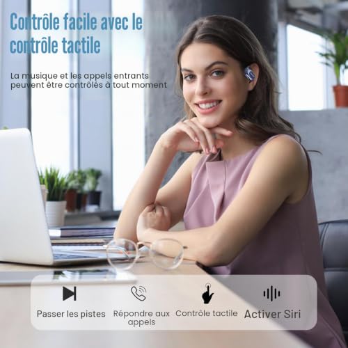 Conyat AI Ecouteur Traducteur Instantané, 58H Bluetooth 5.4 Ecouteurs sans Fil Open Ear avec 164 Langues, 3 en 1 Écouteur Traduction Vocale Instantanée, 7 Modes de Traduction, pour Affaires, Bleu – vue 9