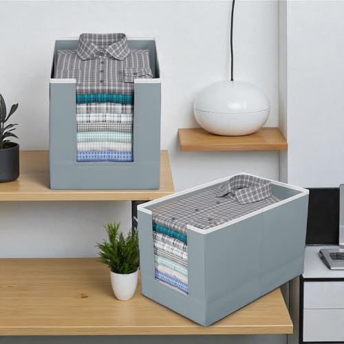 Image of Clothes Organizer Non-Woven Fabric for Wardrobe /Foldable Cupboard Storage Boxes /Rectangular Almirah Organizers for Shirts /Pants /T-Shirts /Dress /Jeans (SHIRT-COVER 004)