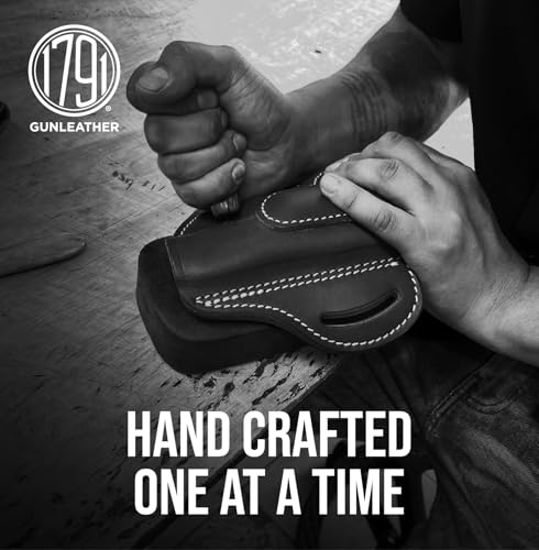 1791 Gunleather 1911 Holster, Right Hand OWB Leather Gun Holster for Belts fits All 1911 Models with 4" and 5" Barrels (Vintage) - Thumbnail 6