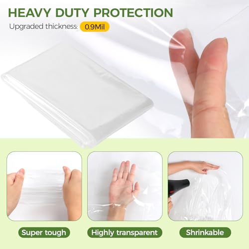 FLYZZZ Window Insulation Kit, Window Insulation for Winter (0.9 Mil) Winter Shrink Film, Indoor Plastic Window Covering for Winter with Wide Tape, Insulates 5 Standard (3'x5') Windows by FLYZZZ - Used condition - Image 4