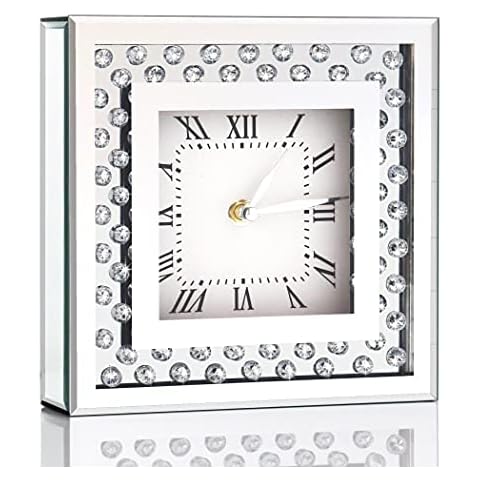 Reloj de escritorio silencioso de cristal brillante para decoración del hogar Cover