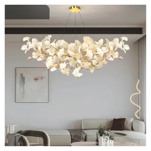 �V�����f���A, �C�^���A���_���Ȓ����C�`���E�̗t LED �y���_���g���C�g ���r���O���[�� �x�b�h���[�� �W���z�[�� ���Ƌ�̗t�̎}�A�[�g�����v(White,B-L150CMX60CM_SILVER)