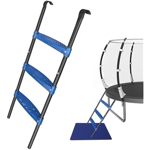 Trampoline Ladder 39inch Long, 3 Step Trampoline Steps with Horizontal Wide Steps, Trampoline Accessories for Kids and Adults (Blue 3 Step) Cover