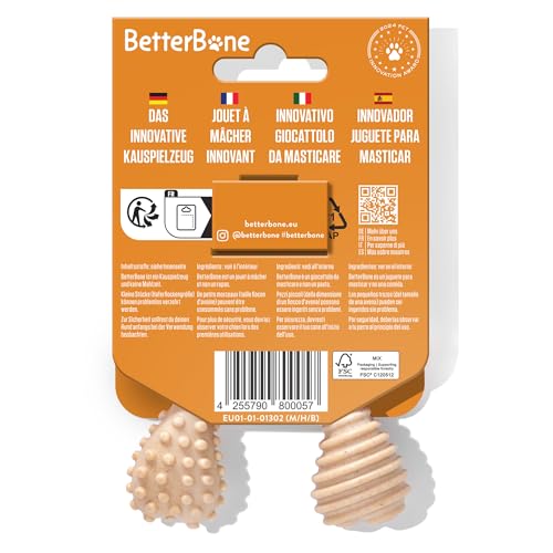 BetterBone - Hundespielzeug zum Kauen - Mini Hard Beef - Kauknochen Hund Nylon- & GMO-frei auf Zellulosebasis - Kauspielzeug extra hart mit Rindfleischgeschmack - Kauholz Splitterfrei & langlebig