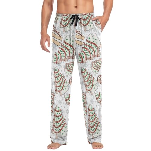 Christmas Tree Cakes Pajama Pants for Men Soft Men Pjs Pants with Pockets for Winter Xmas Large4