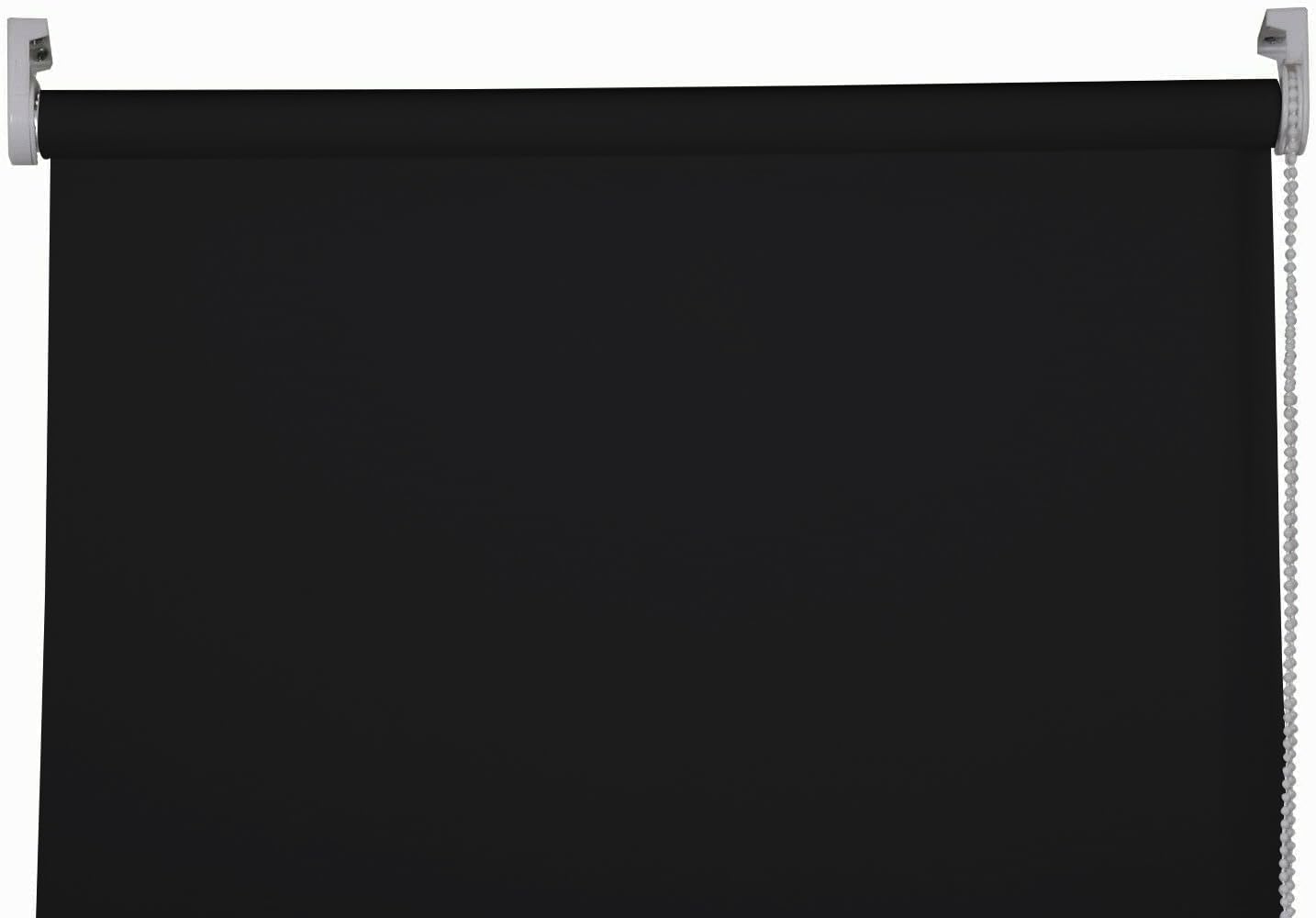 Apex Furnishings Black Blackout roller blinds for windows, Thermal Insulated UV Protection Child Safety Trimmable Easy Fit Home office Window Blinds W 240cm x L 210cm — image 1